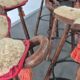 Tabourets Brutalistes vintage de Marbella attribués à Sergio Rodrigues, années 1970, ensemble de 6.