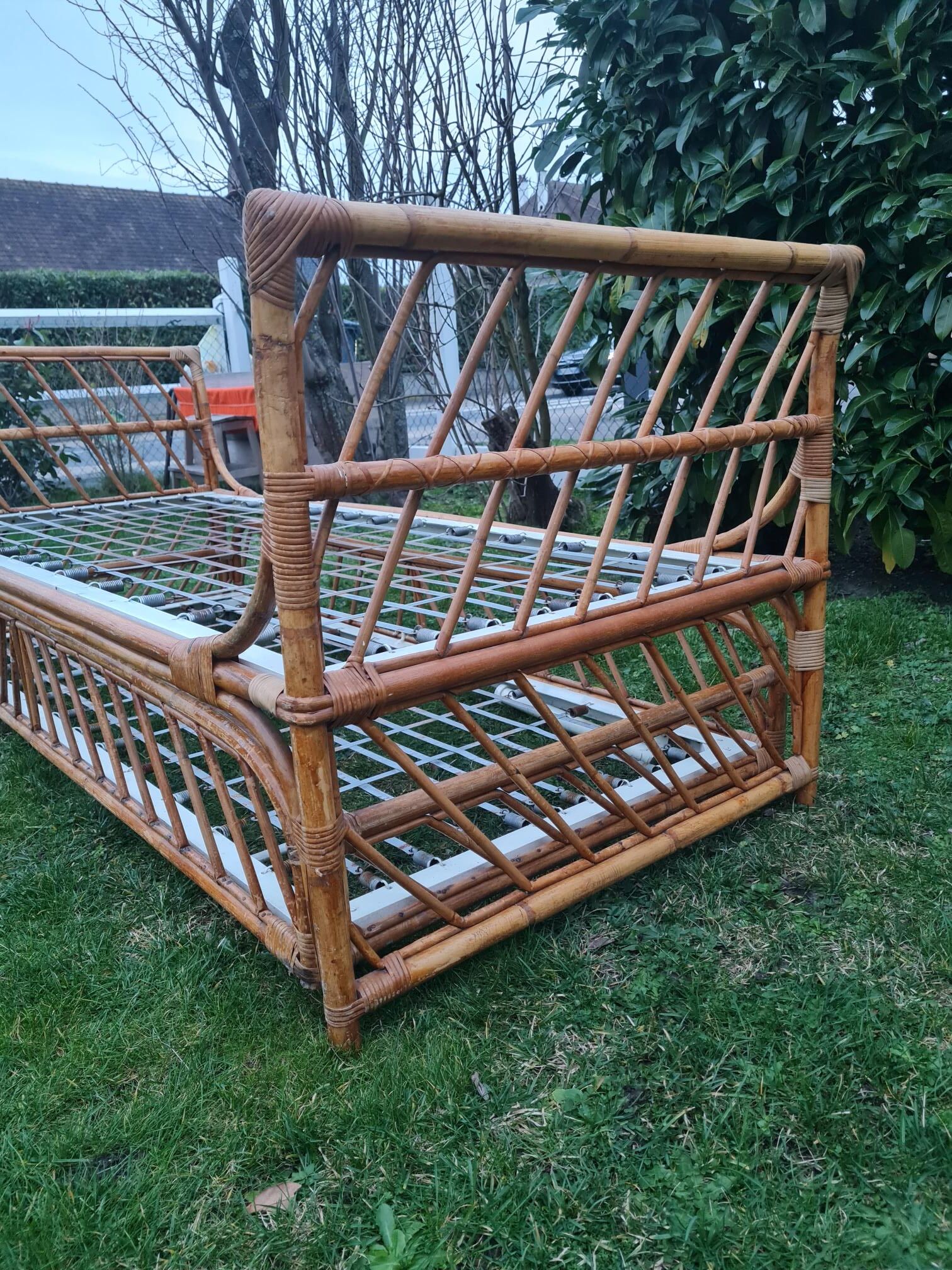 Rattan bed 1960