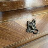 Louis XVI chest of drawers in marquetry with marble top