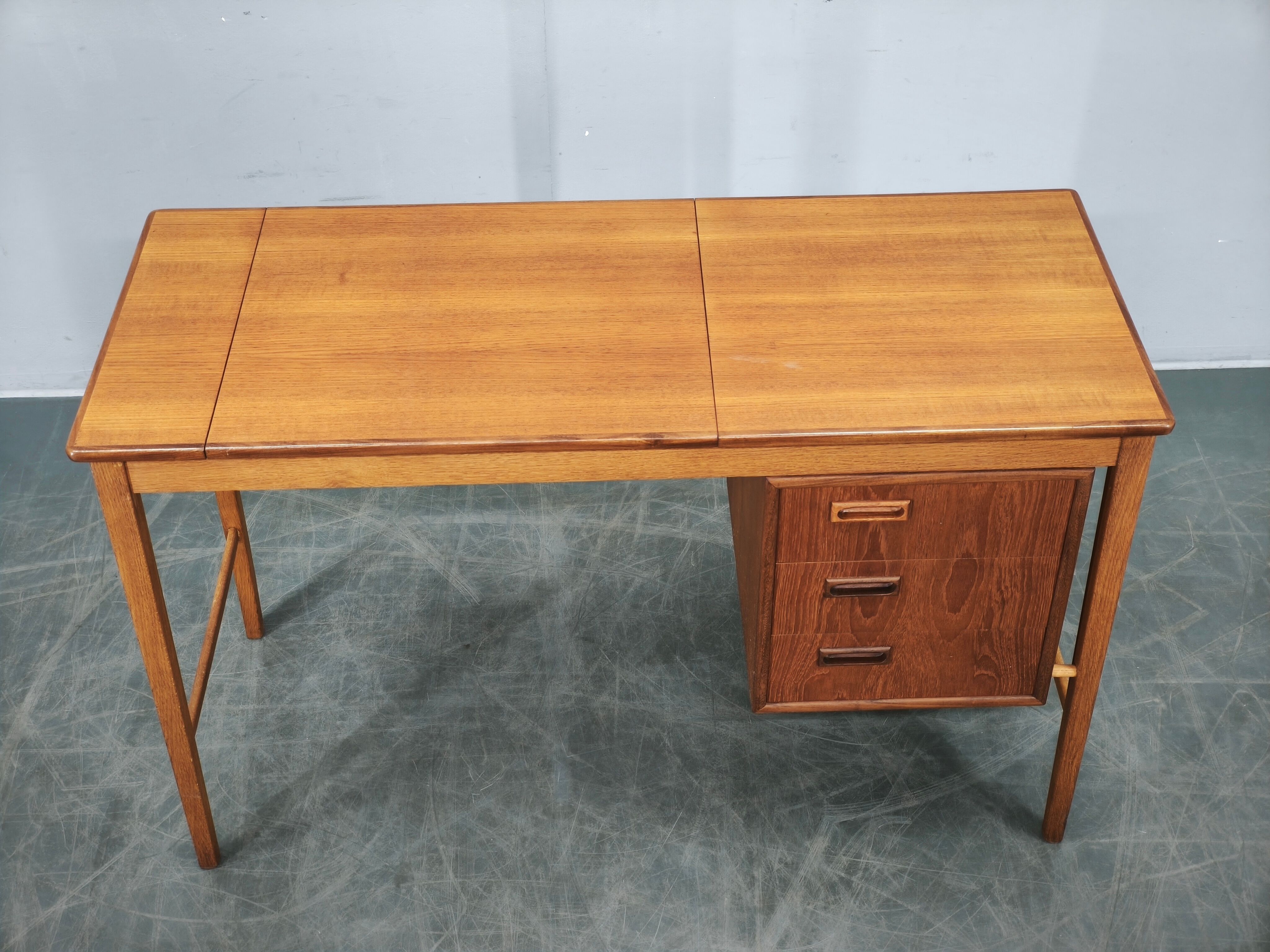 Sven Aage Madsen Teak Vanity Desk with Mirror, Denmark, 1960s