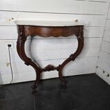 Console galbée ancienne style Louis XV en noyer