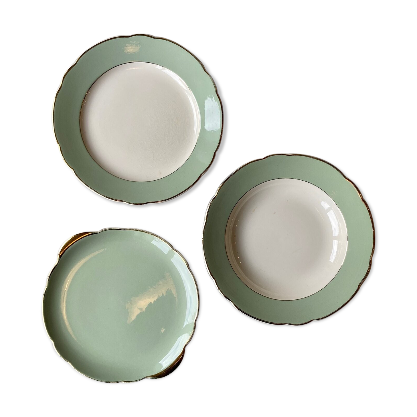 Trio of water green dishes