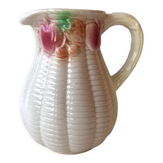 Carafe in off-white slip - fruit decorations