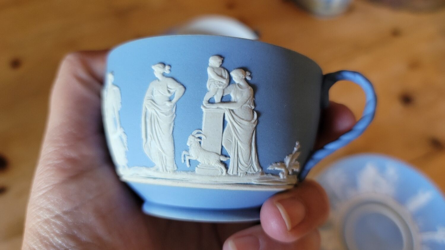 6 cups and wedgwood under cups