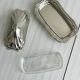 Antique silver-plated stainless steel butter dish
