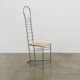 Chaise sculpturale vintage en acier et paille