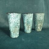 3 vases Ceramic Modernist Turquoise Free Form Nissy Annecy circa 1950