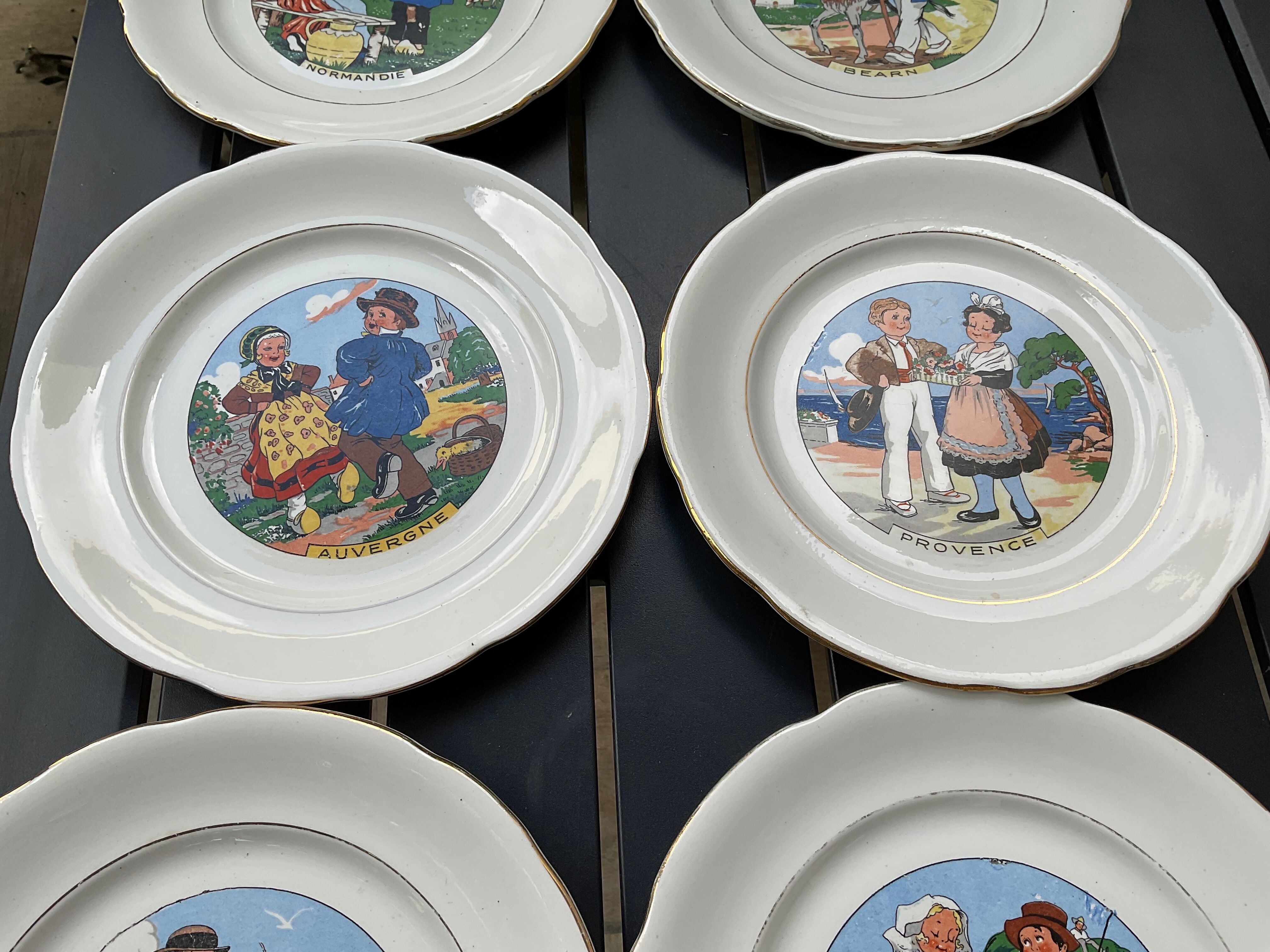 11 assiettes à dessert sarreguemines vintage