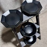Assiettes noires arcoroc vintage