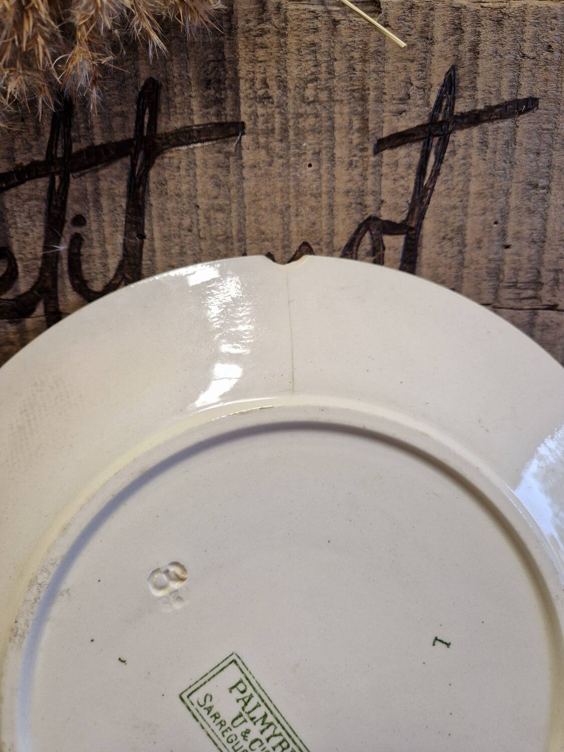 Old flat plate Sarreguemines