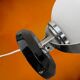 Lampe de table Space Age en opaline et chrome – Années 1970