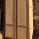 Vintage school cabinet in raw wood
