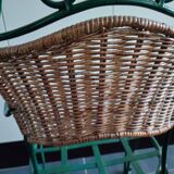 Metal and rattan chair with vine and grape decor