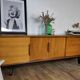 Scandinavian teak and metal sideboard