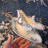 Old ceramic gravy boat earthenware hb&cie choisy le roi pornic 19th century model