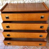 Vintage 60s chest of drawers has 4 drawers edited by Henri Couture