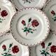 Set of 6 flat plates Badonviller model pinks 30s
