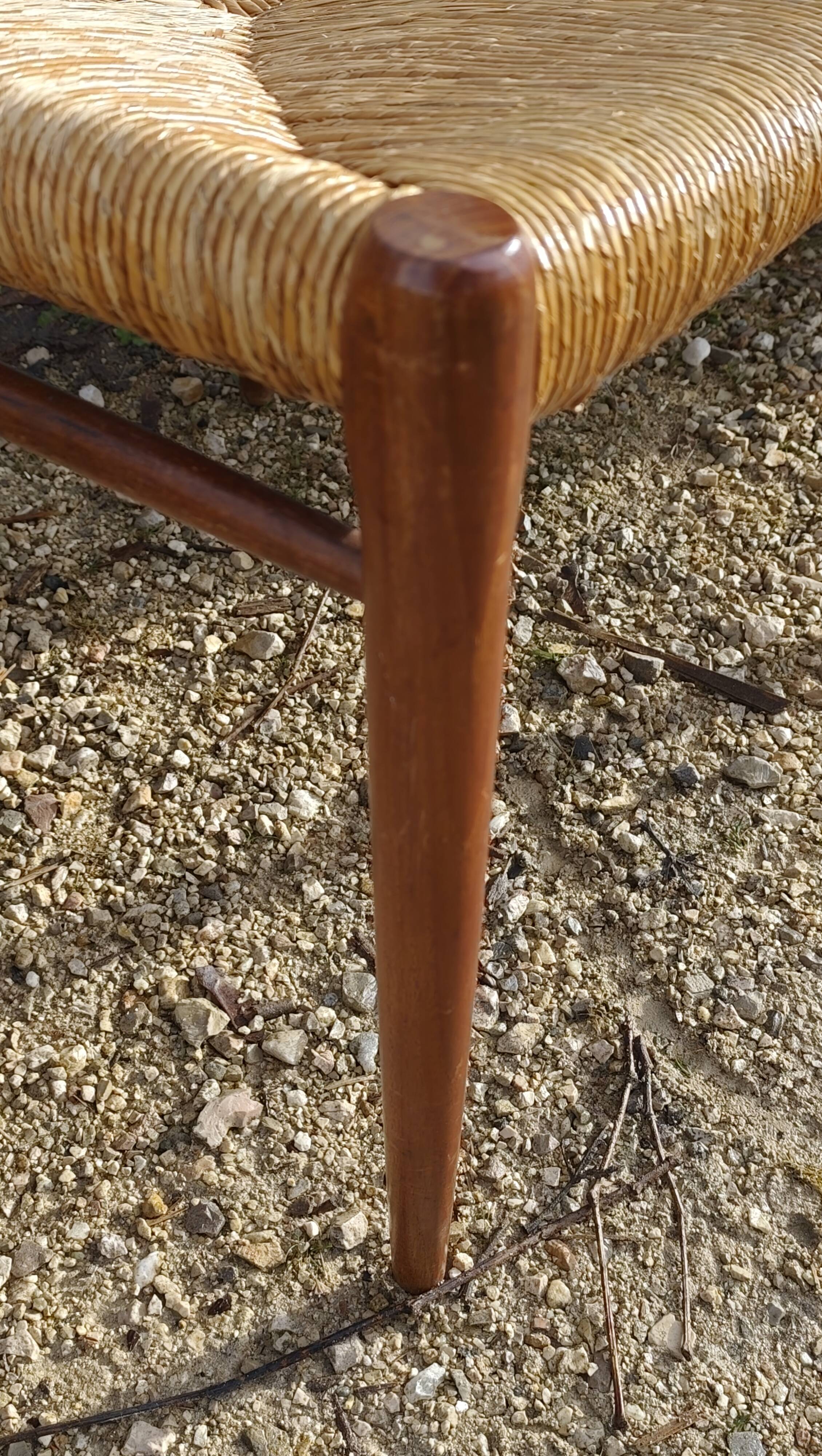 Set of 4 chairs 75 Neils O Moller straw