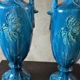 Paire de vase en porcelaine Bleue