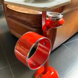 Red magazine ashtray on stand from the 70s