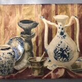 Tableau peinture alfredo müller nature morte still life