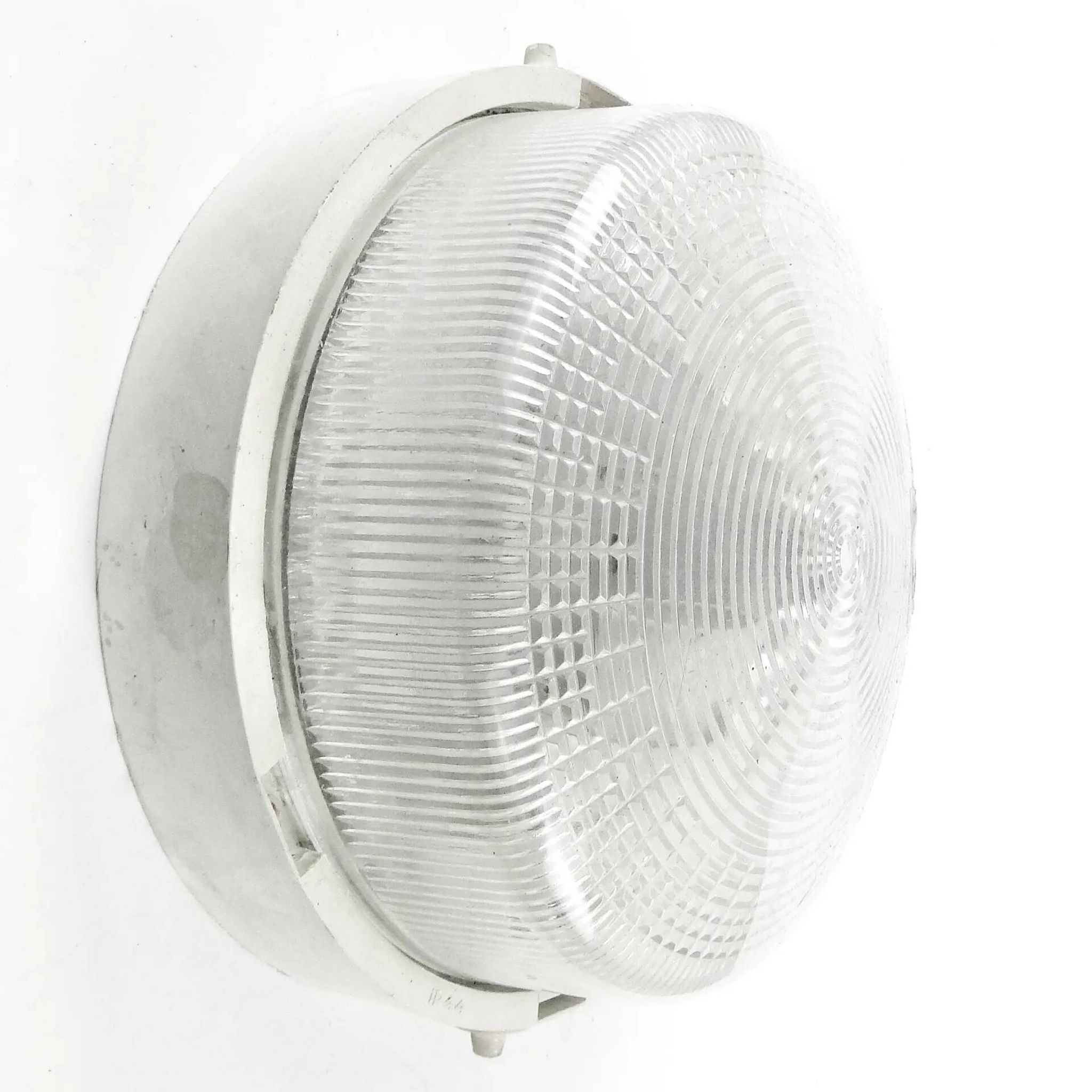 Lampe de plafond industrielle, plastique métal, Pologne, années 1970