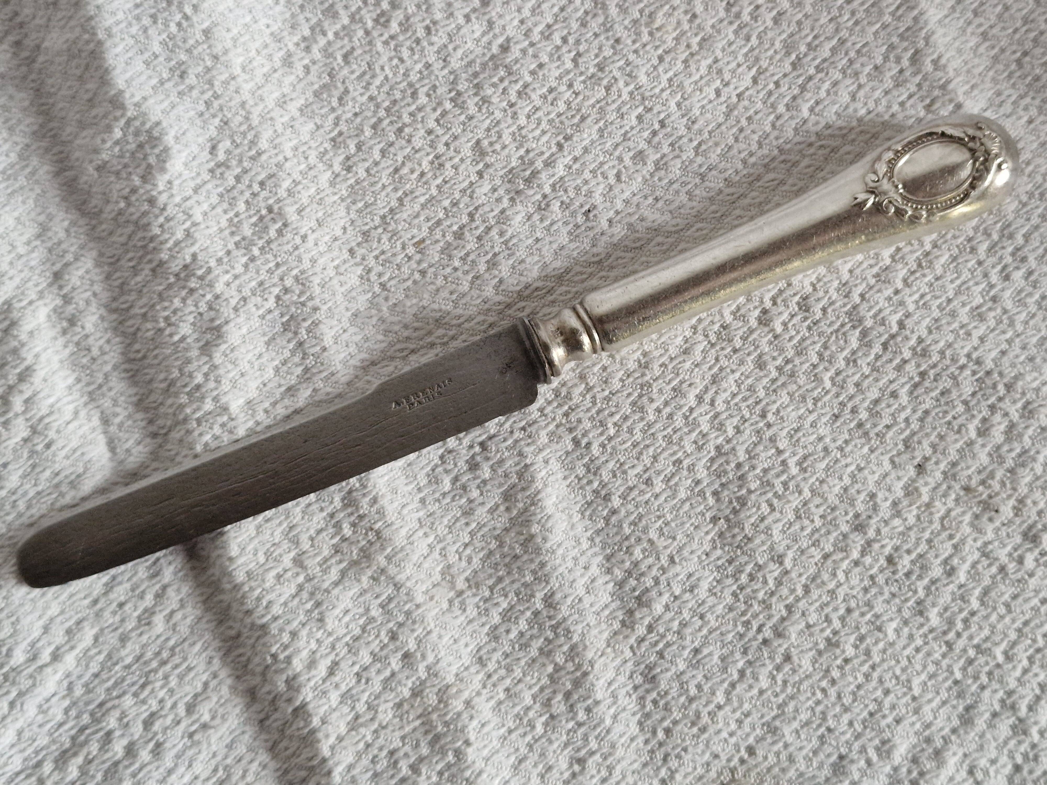 12 antique knives - Silversmith A Frenais Paris - 6 large & 6 small