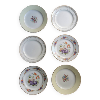 Mismatched vintage dinner plates