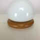 Mushroom lamp, white opaline on pine base