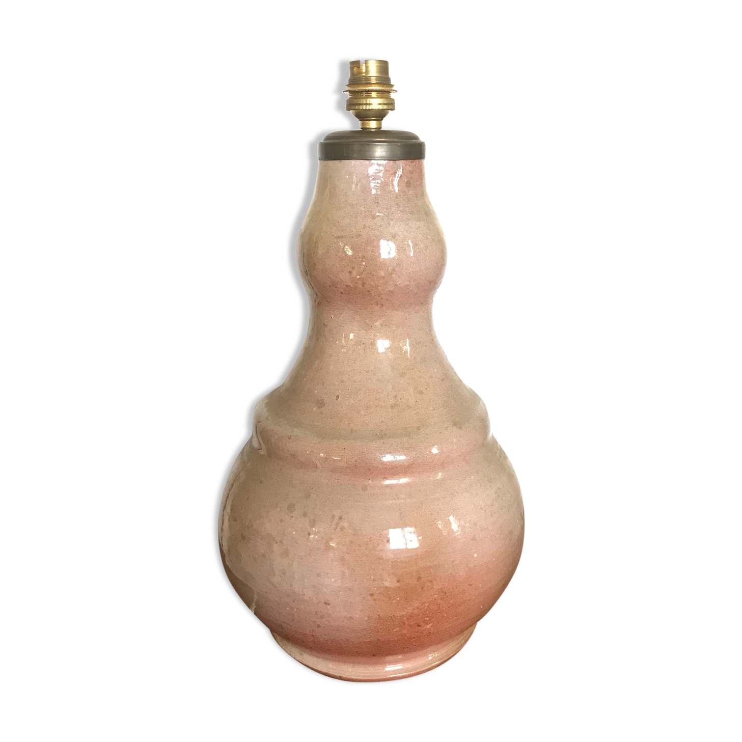 Vintage enamelled ceramic lamp base