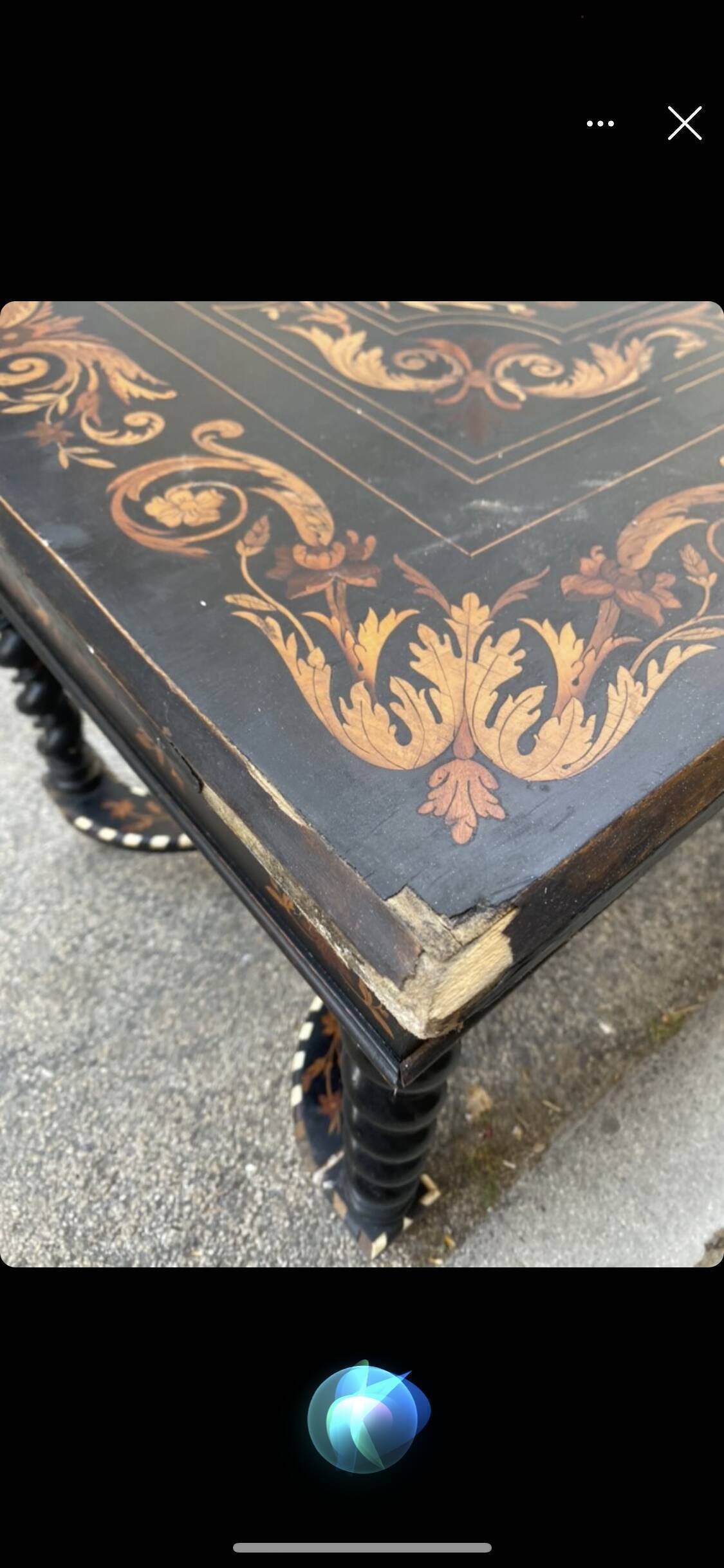 Marquetry table Louis XIII