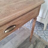 Farmhouse desk / console / side table in solid oak, country style.