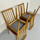 Set of 4 chairs in solid beech and vintage orange fabric, 70s design