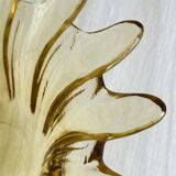 Vide poche en verre soufflé translucide jaune, cendrier.