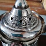 Oriental art silver metal vase