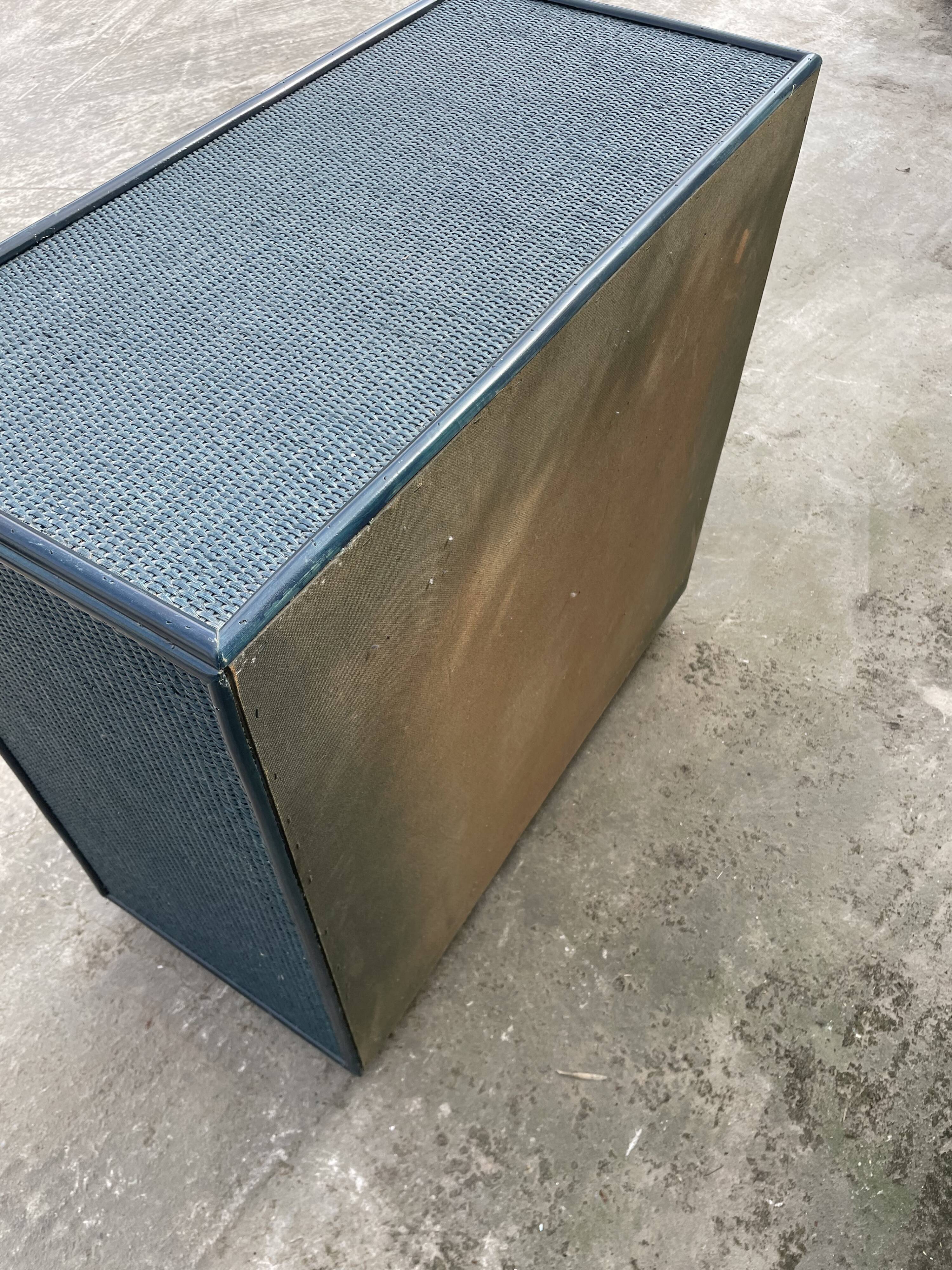Blue wicker chest of drawers
