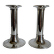 2 Elegant Vintage Mid Century Modern Silver Plated Candlestick Holders