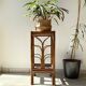 Vintage rattan plant stand in Art Deco style