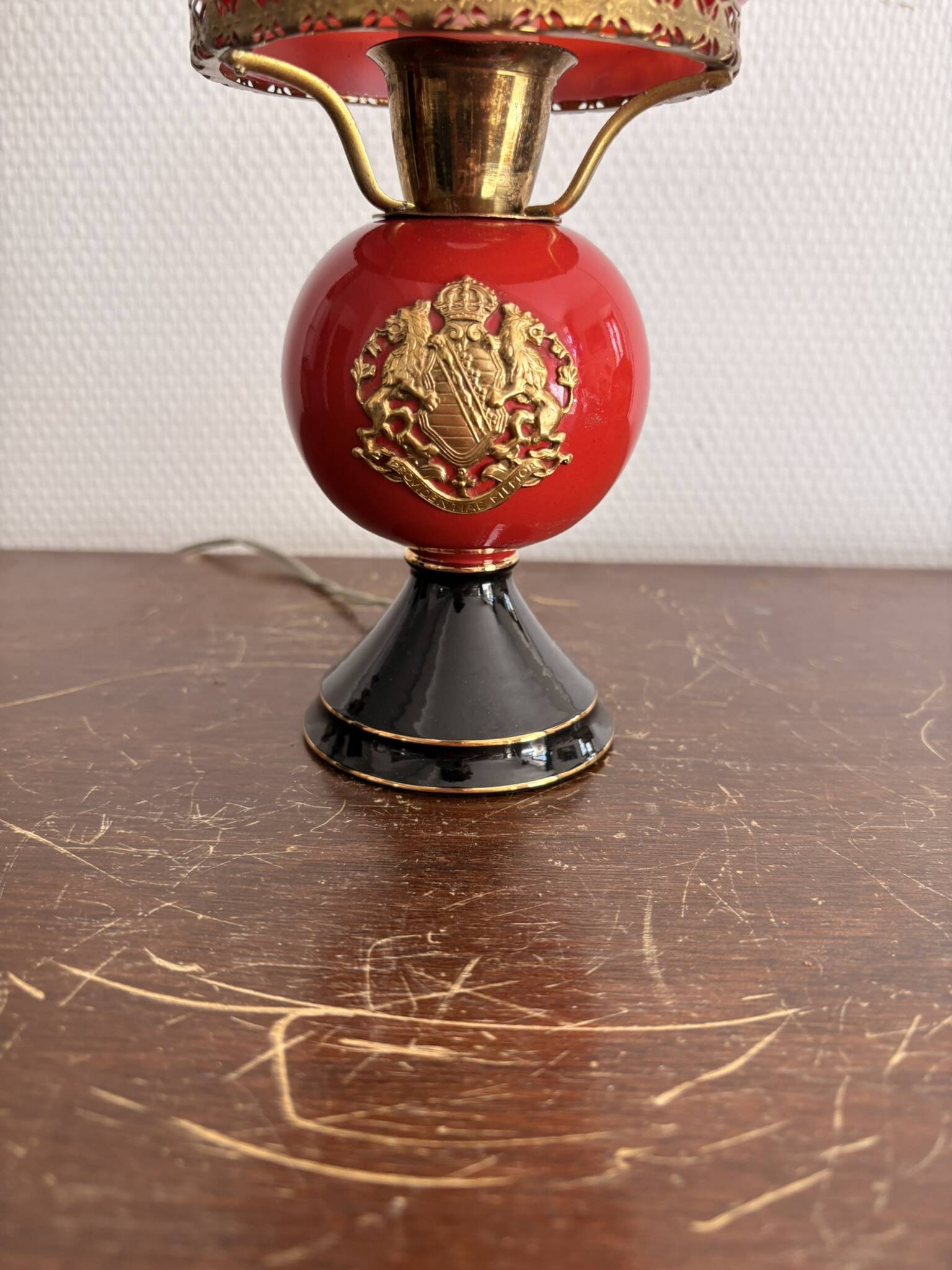 Opaline Table Lamp Florence Italy Fiorentine Vintage 1960 Napoléon III