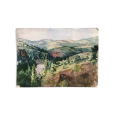 Painting watercolor painting South of France circa 1950