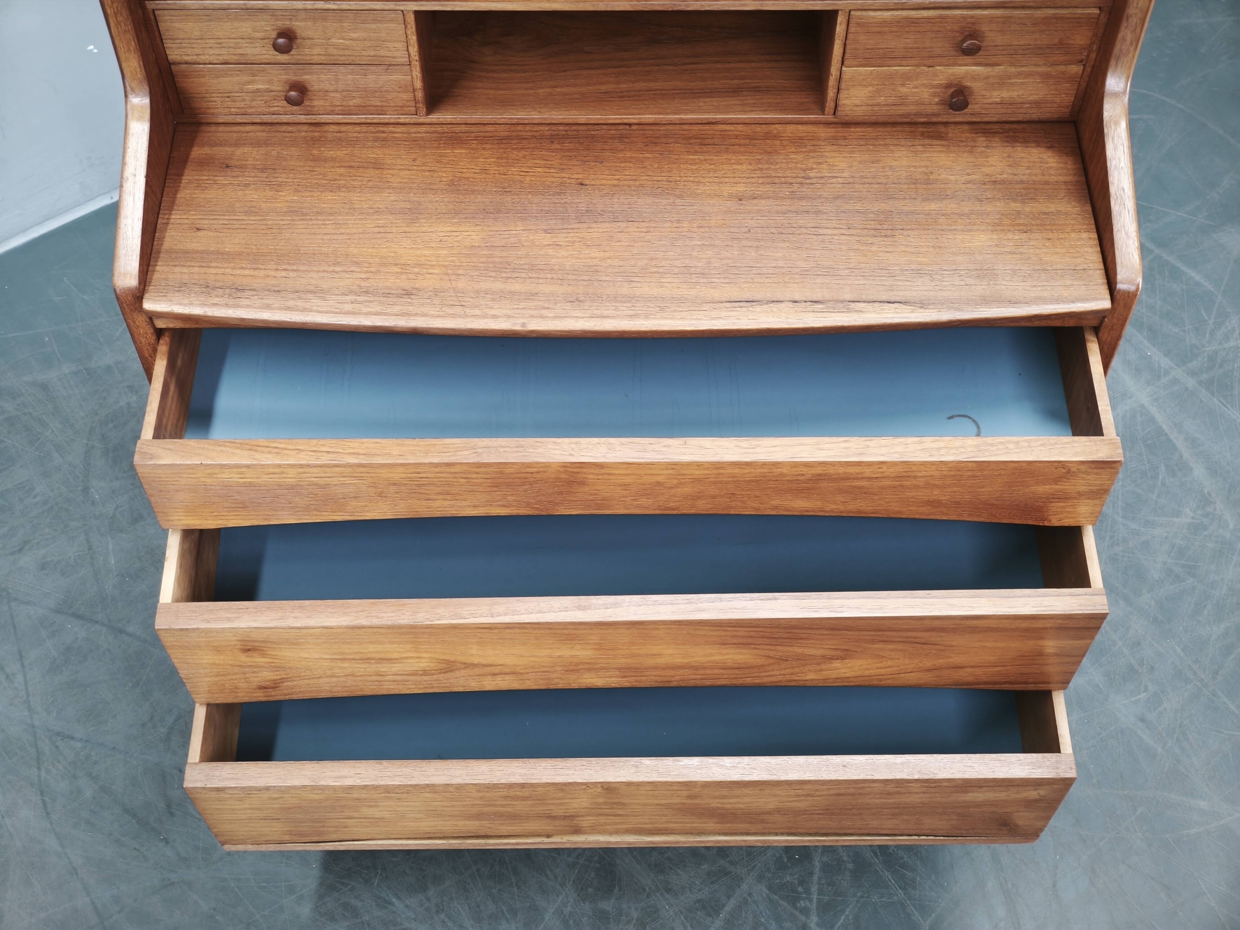 Danish Modern Teak Secretary Writing Desk with Drawers, 1960s