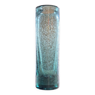 Vase rouleau artisanal en verre soufflé à bulles - verrerie de Bendor