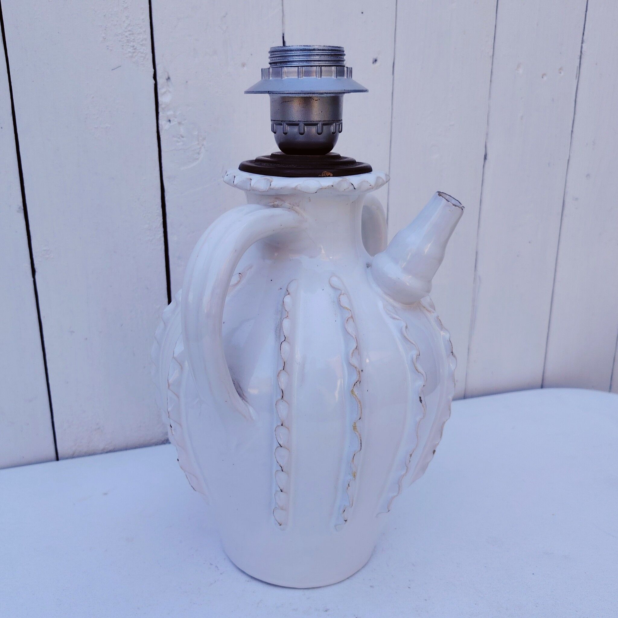 Lamp base, Malicorne jug, Emile Tessier