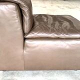 Vintage Scandinavian armchair in iridescent bronze leather, Ligne Roset armchair