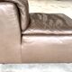 Vintage Scandinavian armchair in iridescent bronze leather, Ligne Roset chair.