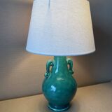 Old green ceramic lamp