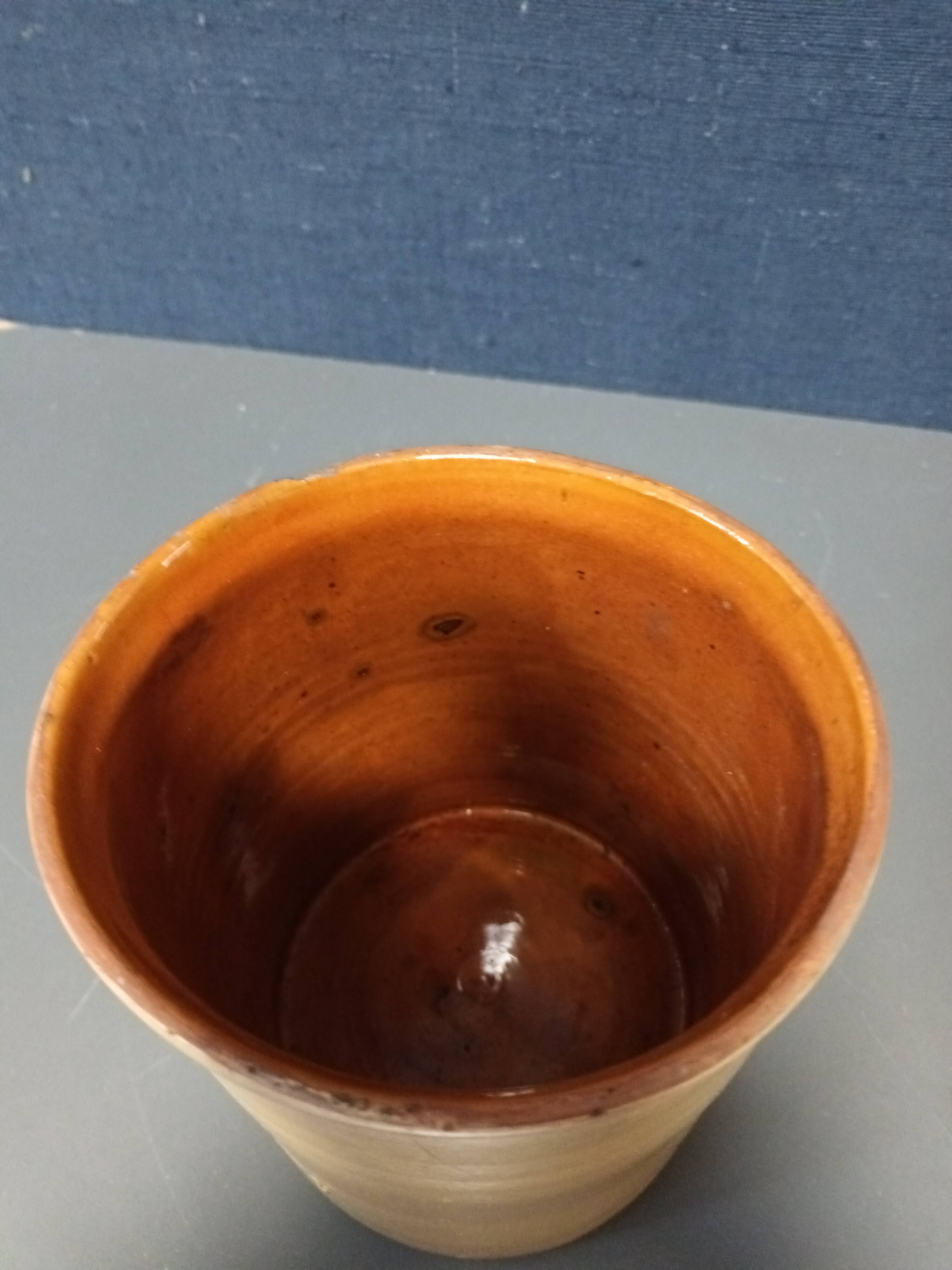 Varnished terracotta pot