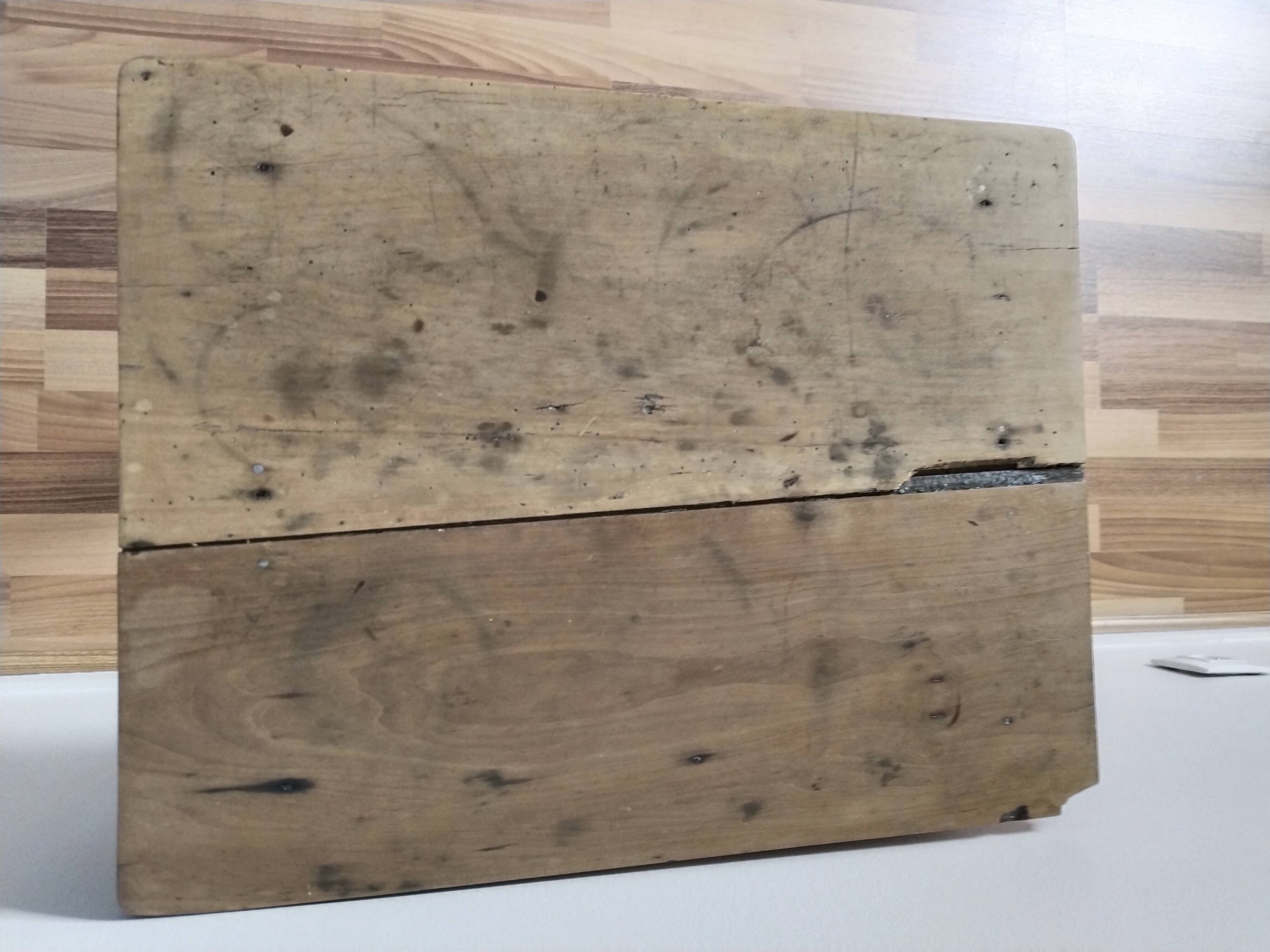 Table, desk, bedside, in waxed wood