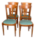 4 chaises de salle à manger en bois massif et tissu vert Louis Philippe 198