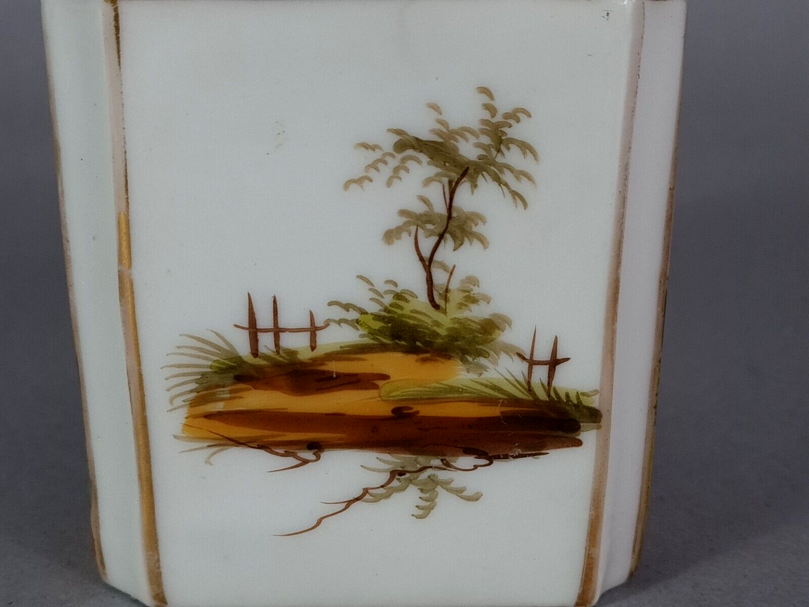 Porcelain bottle old Paris marine & bucolic decoration nineteenth century SB